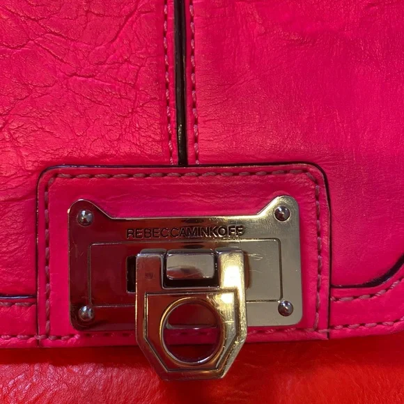 Rebecca Minkoff Park Avenue Hot Pink/Orange Shoulder Bag - Picture 2 of 5